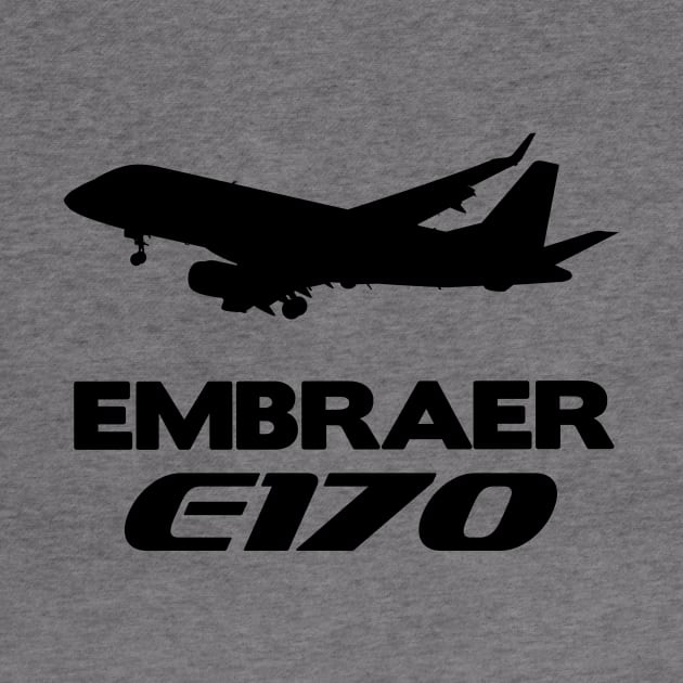 Embraer E170 Silhouette Print (Black) by TheArtofFlying